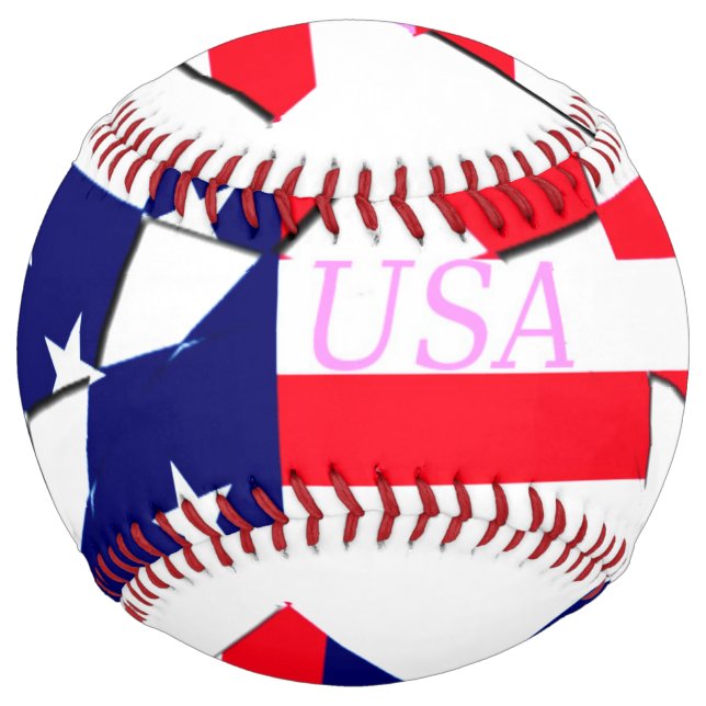 USA National Game Flag colours Softball (Back)