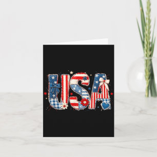 Usa National Pride Quilted Fabric Art Design Card