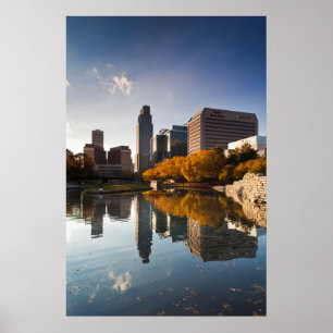USA, Nebraska, Omaha, Gene Leahy Mall, Skyline Poster