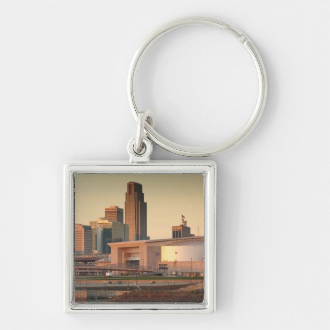 USA, Nebraska, Omaha, Skyline Key Ring (Front)