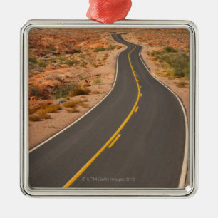 USA, Nevada, Valley of Fire, desert road Metal Tree Decoration