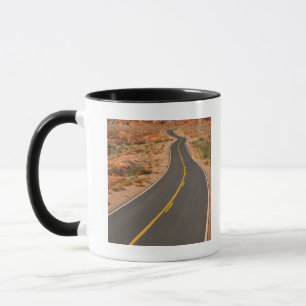 USA, Nevada, Valley of Fire, desert road Mug