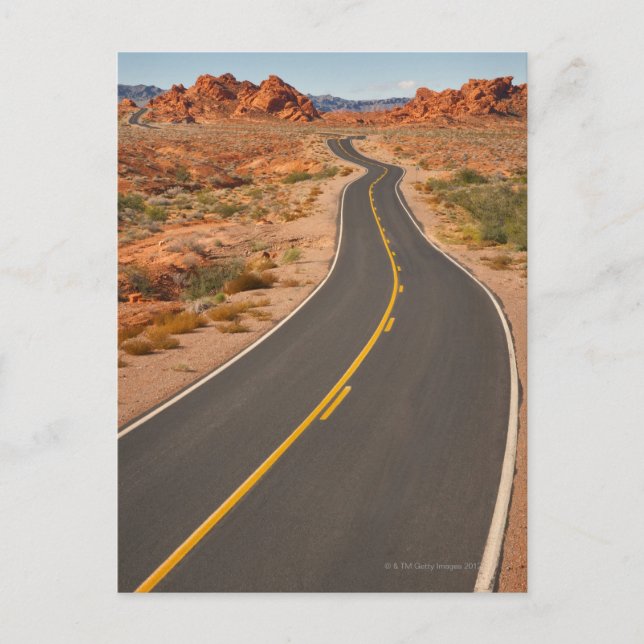 USA, Nevada, Valley of Fire, desert road Postcard (Front)