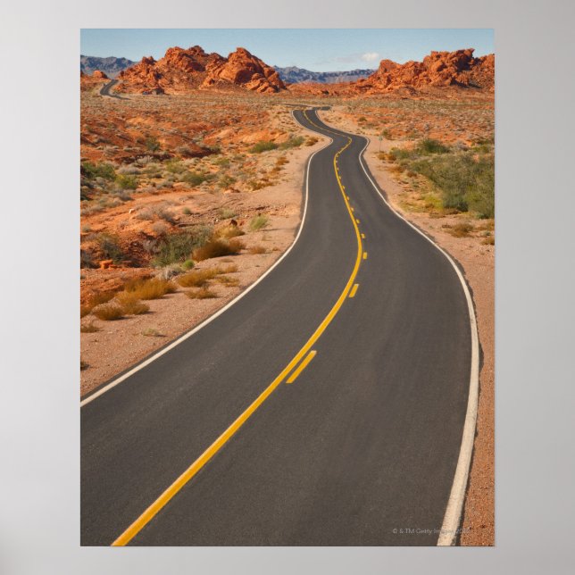 USA, Nevada, Valley of Fire, desert road Poster (Front)