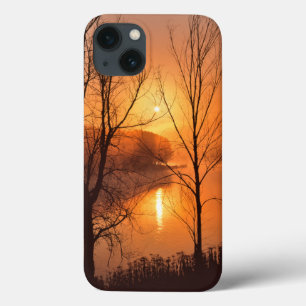 USA, New England, Maine. Autumn Sunrise iPhone 13 Case