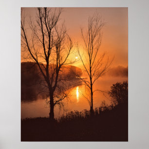 USA, New England, Maine. Autumn Sunrise Poster