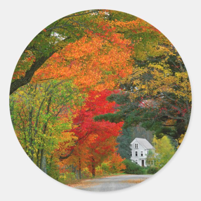 USA, New England, New Hampshire, Andover Classic Round Sticker (Front)
