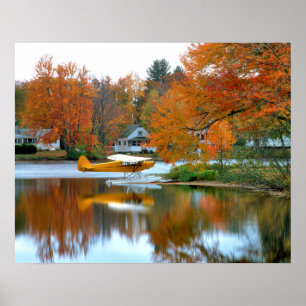 USA, New England, New Hampshire. Float Plane Poster