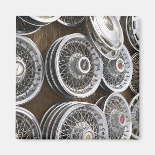 USA, New Mexico, Prewitt: Auto Hubcaps / Rt. 66 Magnet