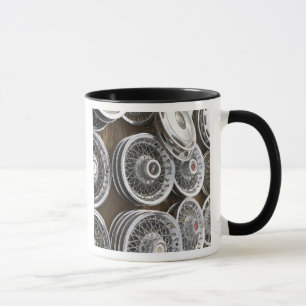 USA, New Mexico, Prewitt: Auto Hubcaps / Rt. 66 Mug