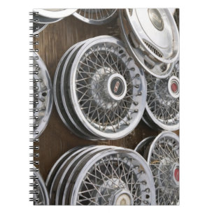 USA, New Mexico, Prewitt: Auto Hubcaps / Rt. 66 Notebook