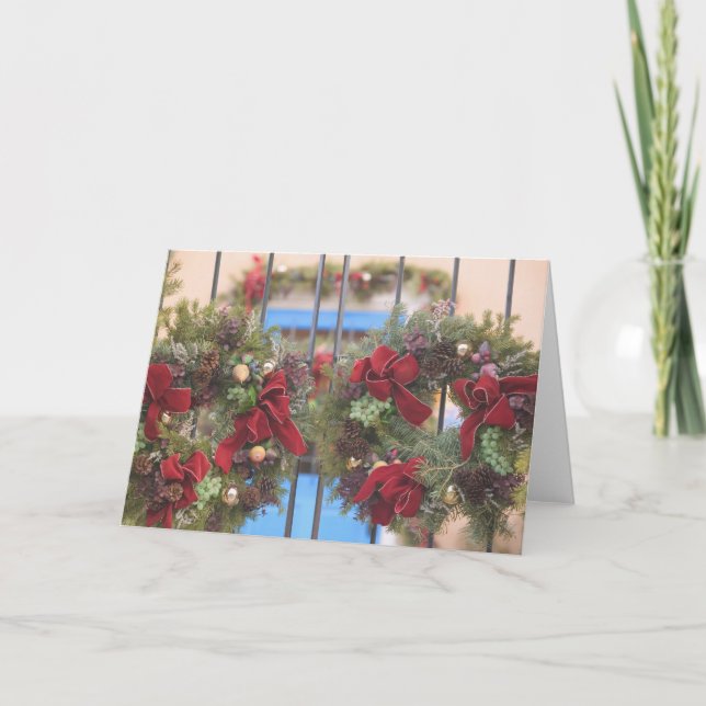 USA, New Mexico, Santa Fe: Canyon Road Gallery 3 Holiday Card (Front)