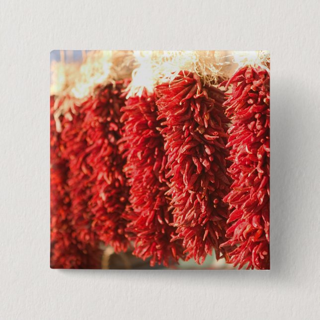 USA, New Mexico, Santa Fe: Downtown Santa Fe, 3 15 Cm Square Badge (Front)