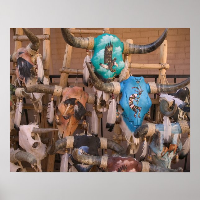 USA, New Mexico, Santa Fe: Downtown Santa Fe, Poster (Front)