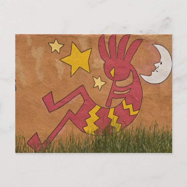 USA, New Mexico, Santa Fe. Wall mural of a Postcard (Front)