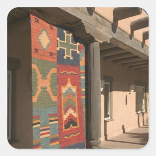 USA, New Mexico, Taos: Navaho Rug Gallery Kit Square Sticker