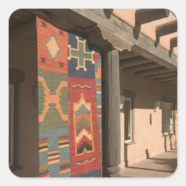 USA, New Mexico, Taos: Navaho Rug Gallery Kit Square Sticker (Front)