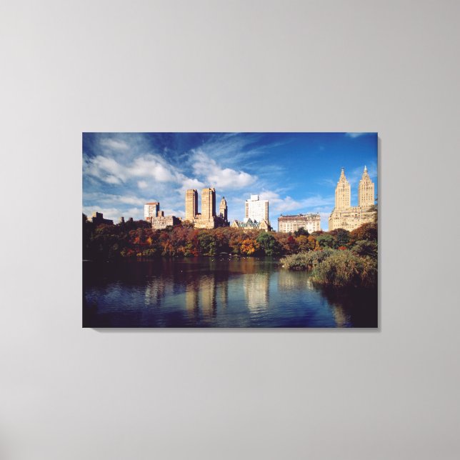 USA, New York City, Central Park, Lake Canvas Print (Front)