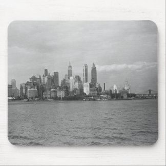 USA New York City Manhattan skyline B&W Mouse Mat
