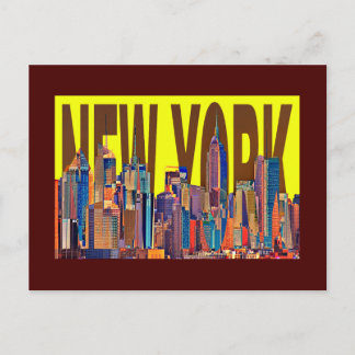 usa new york city Manhattan Skyline Postcard
