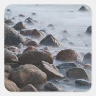 USA, New York, East Hampton. Ocean surf at Square Sticker