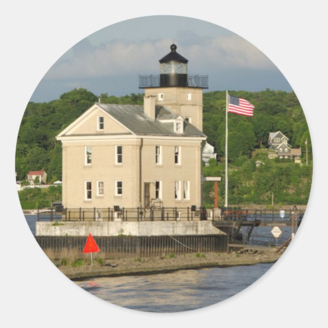 USA, New York, Kingston, Hudson River. Rondout Classic Round Sticker (Front)