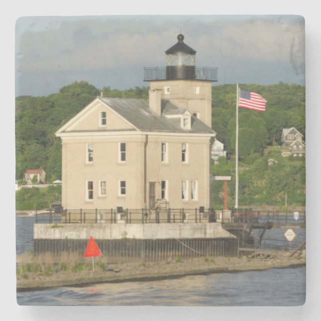 USA, New York, Kingston, Hudson River. Rondout Stone Coaster (Front)