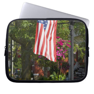 USA, New York, Lewiston. American flag attached Laptop Sleeve