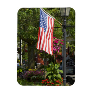 USA, New York, Lewiston. American flag attached Magnet