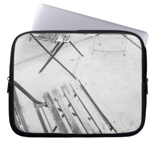 USA, NEW YORK: New York City Cafe Chairs, Laptop Sleeve