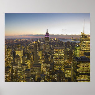 USA, New York, New York City, Cityscape at dusk 2 Poster