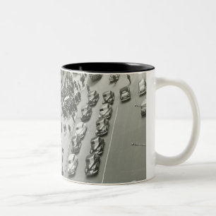 USA New York New York City elevated view Two-Tone Coffee Mug