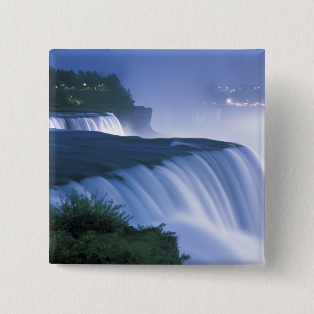 USA, New York, Niagara Falls. American Falls in 15 Cm Square Badge (Front)