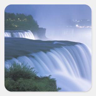 USA, New York, Niagara Falls. American Falls in Square Sticker