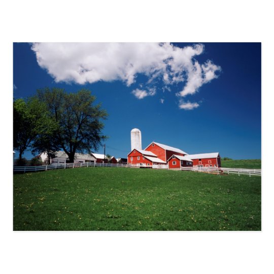USA, New York, Sharon Springs, Farm Postcard
