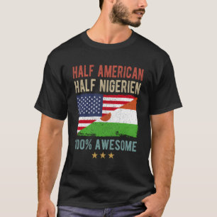 Usa Niger Flag Half American Half Nigerien T-Shirt