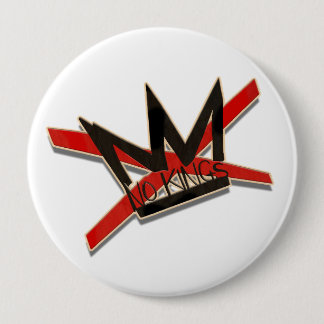 USA No Kings Protest Typography Statement 10 Cm Round Badge