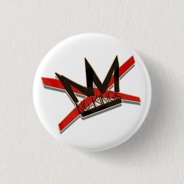 USA No Kings Protest Typography Statement 3 Cm Round Badge (Front)