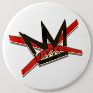 USA No Kings Protest Typography Statement 6 Cm Round Badge
