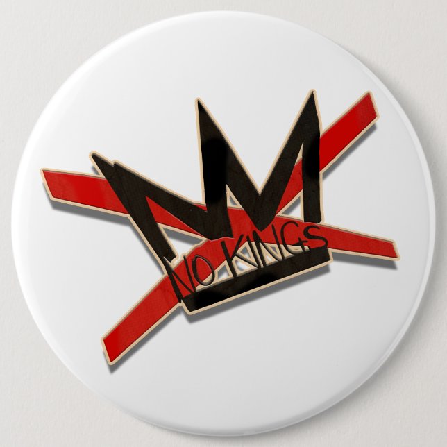 USA No Kings Protest Typography Statement 6 Cm Round Badge (Front)