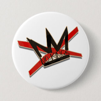USA No Kings Protest Typography Statement 7.5 Cm Round Badge