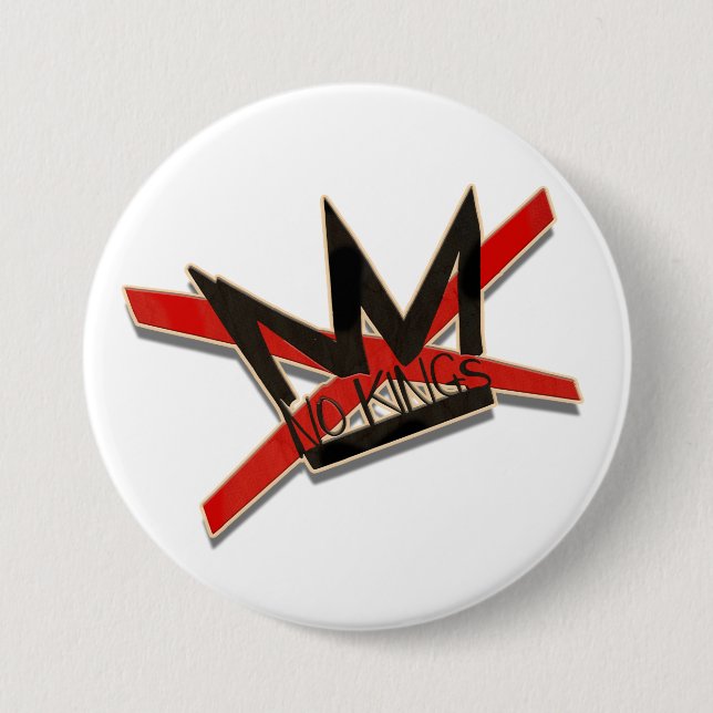 USA No Kings Protest Typography Statement 7.5 Cm Round Badge (Front)