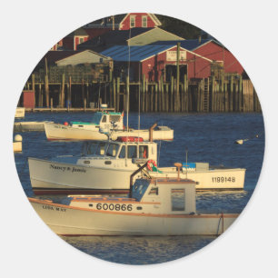 USA, North America, Maine, Bernard, Fishing Classic Round Sticker