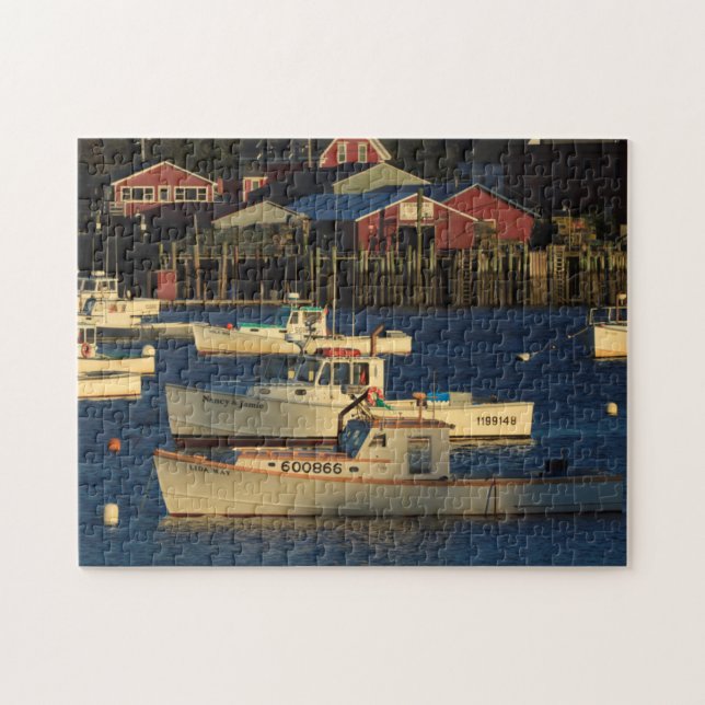 USA, North America, Maine, Bernard, Fishing Jigsaw Puzzle (Horizontal)