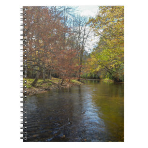 USA, North Carolina Colourful Fall Leaves Stream Notebook