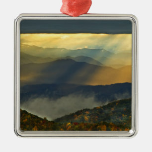 USA, North Carolina, Great Smoky Mountains. Metal Tree Decoration