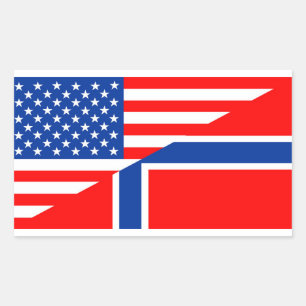 usa norway country half flag america symbol rectangular sticker