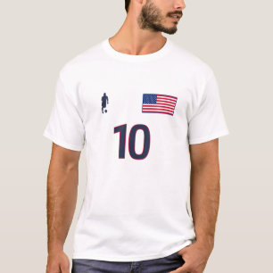 USA Nr. 10 - Soccer Team - Jersey Style - USA Flag T-Shirt