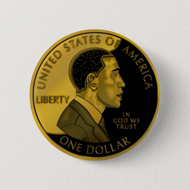 USA Obama Coin Button (Front)