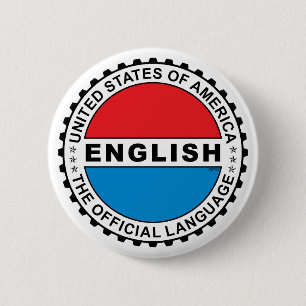 USA Official Language 6 Cm Round Badge